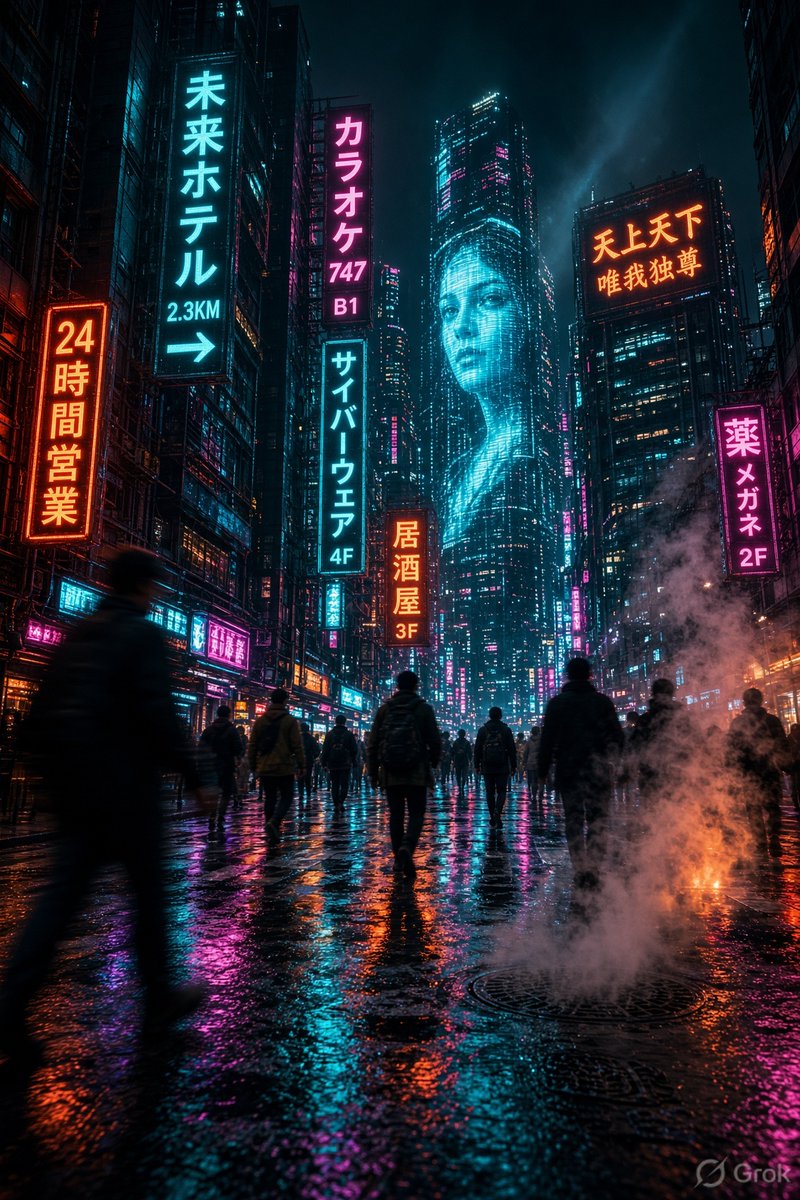 Cyberpunk Neon City Street preview image