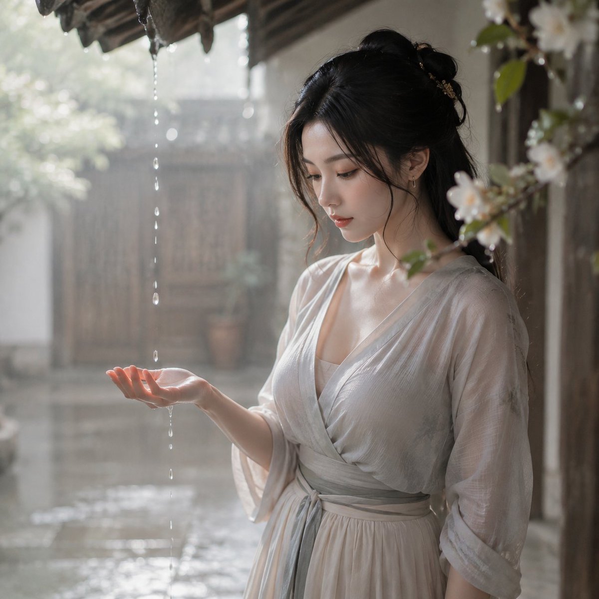 Tang Dynasty Courtyard Rain Scene preview image