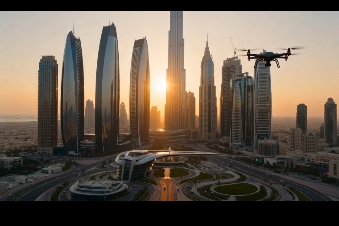 Cinematic Dubai Skyline Drone View preview image