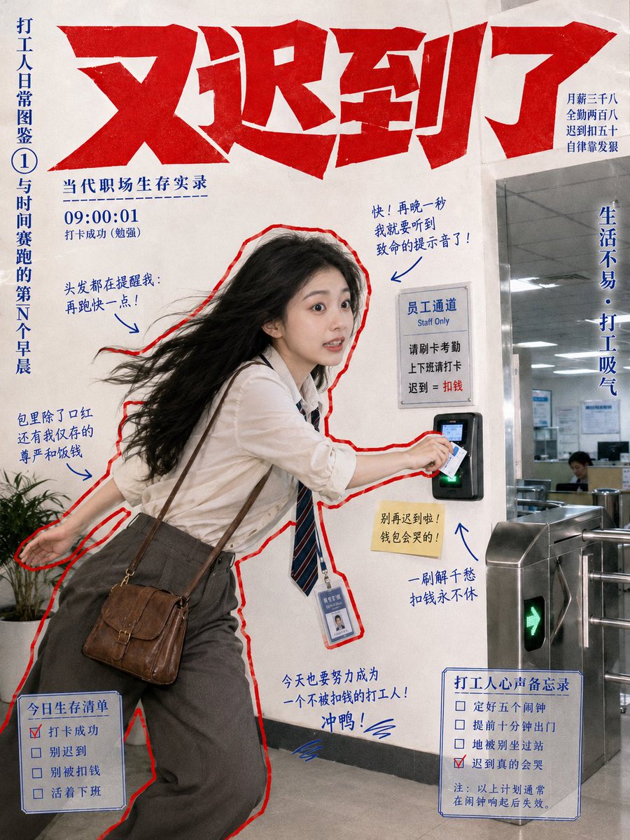 Chaotic Late Office Worker Poster preview image