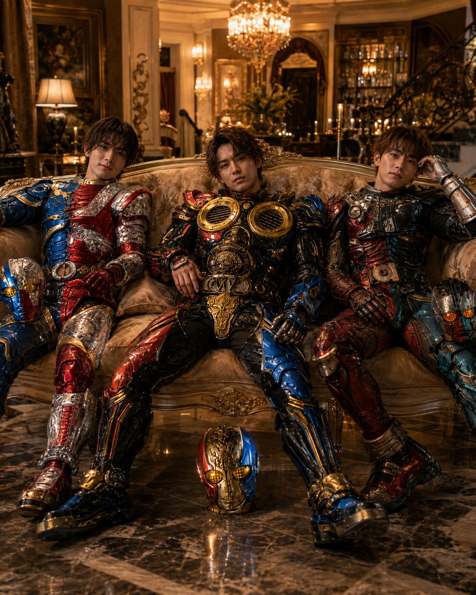Armored Tokusatsu Cosplayers Resting preview image