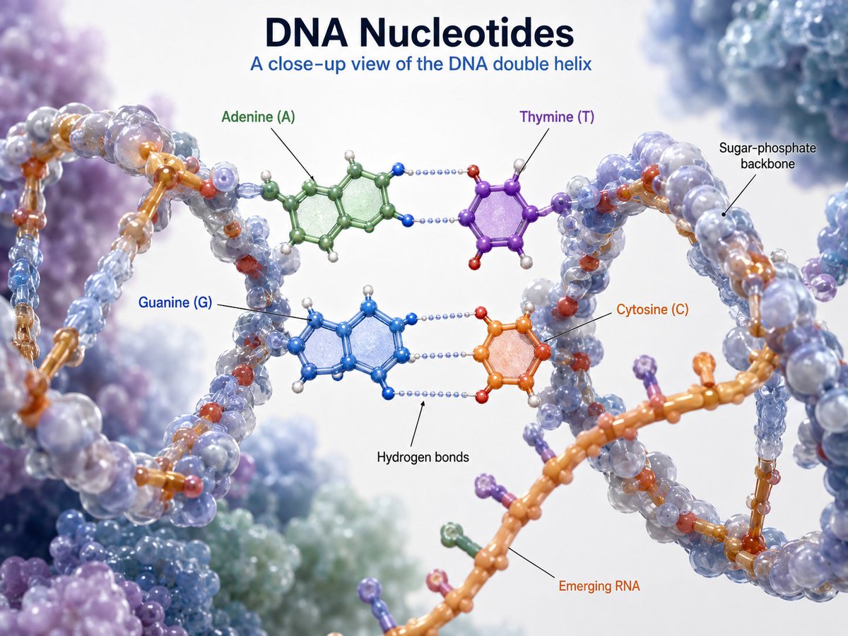 DNA Nucleotides 3D Infographic preview image