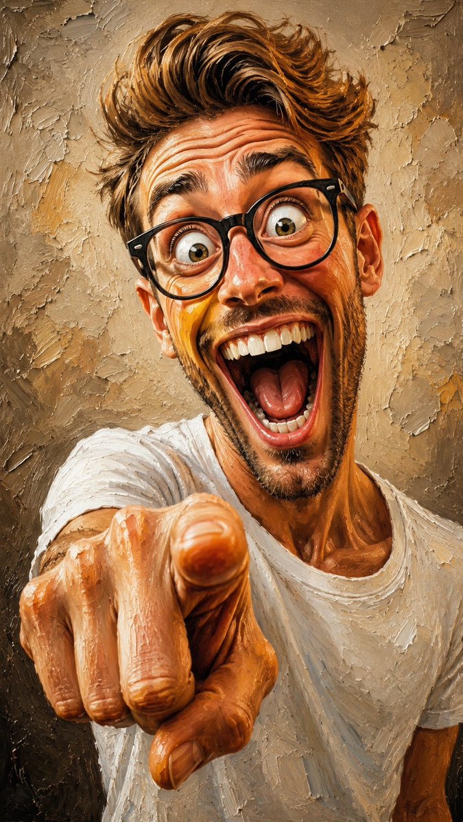 Exaggerated Caricature Oil Painting preview image