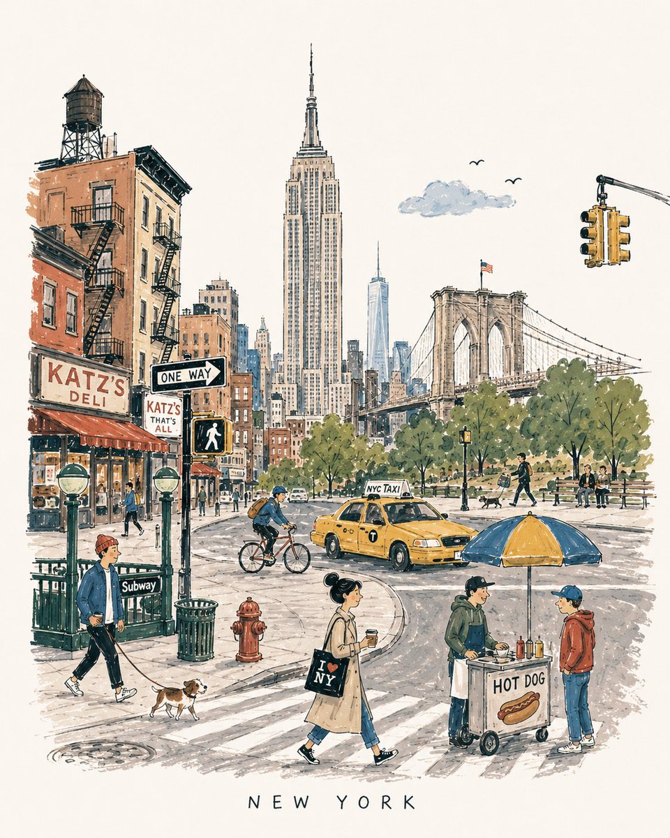 Mid-century Travel Picture-book Illustration preview image