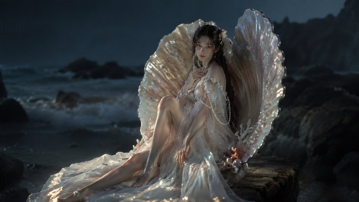 Moonlit Mermaid Shell Portrait preview image