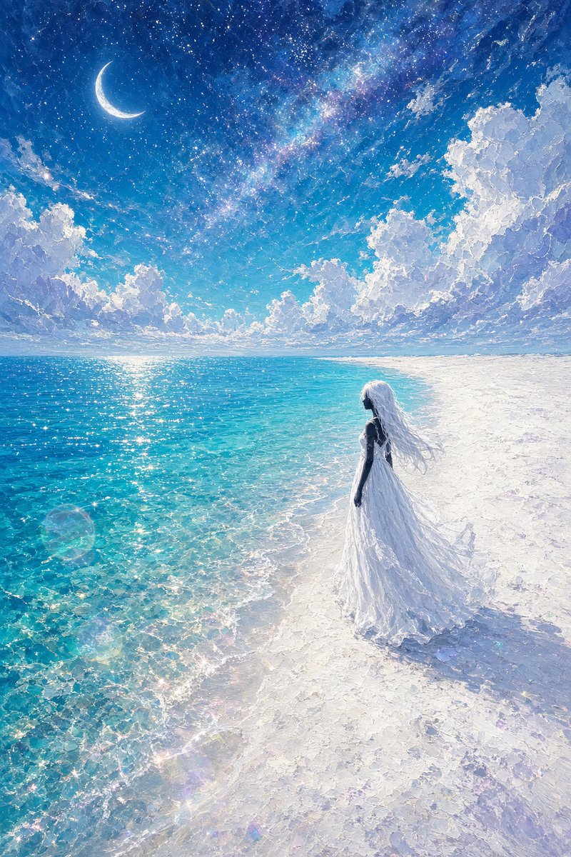 Celestial Bride on Starlit Beach preview image