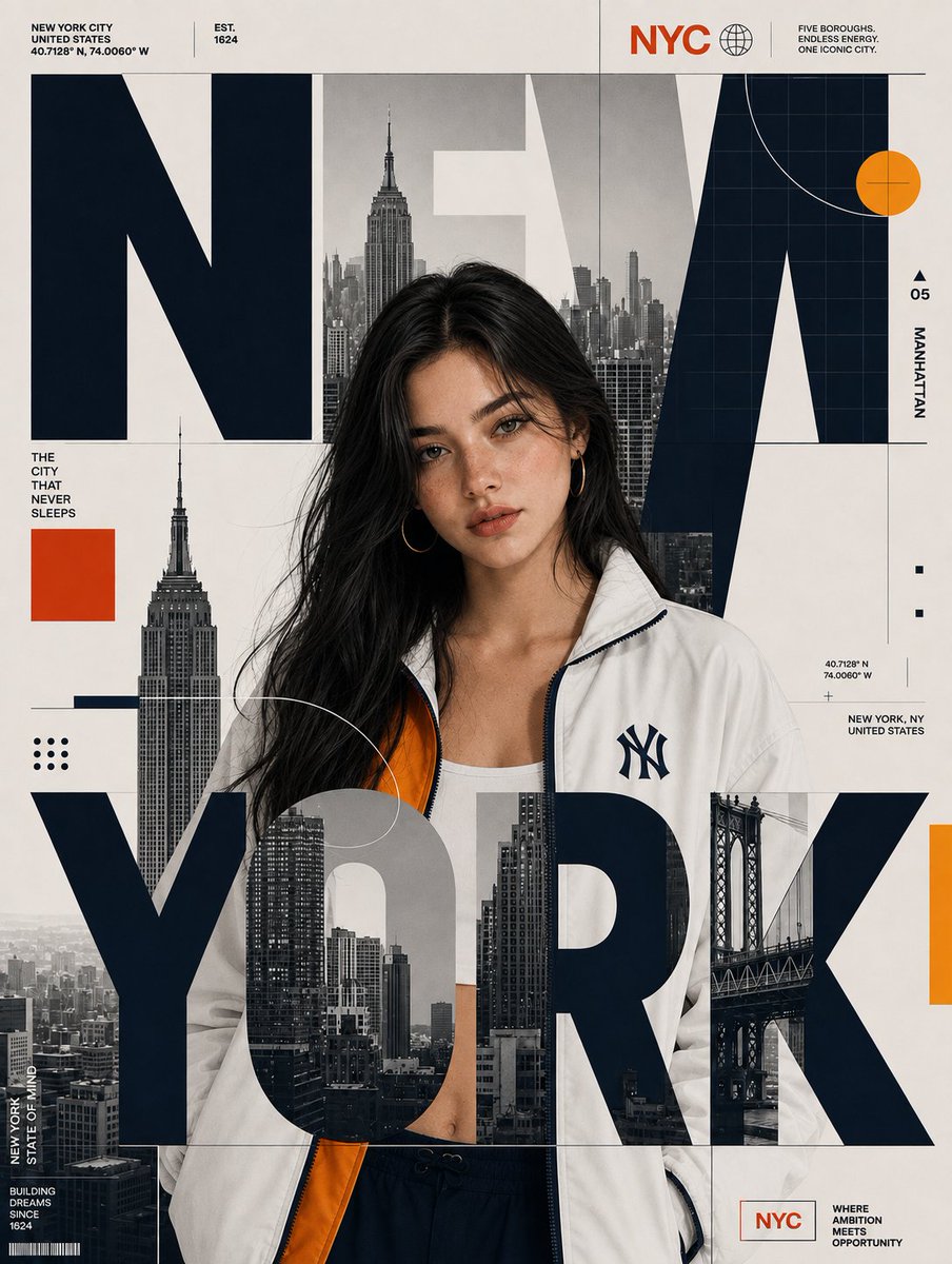 Editorial City Poster Design preview image