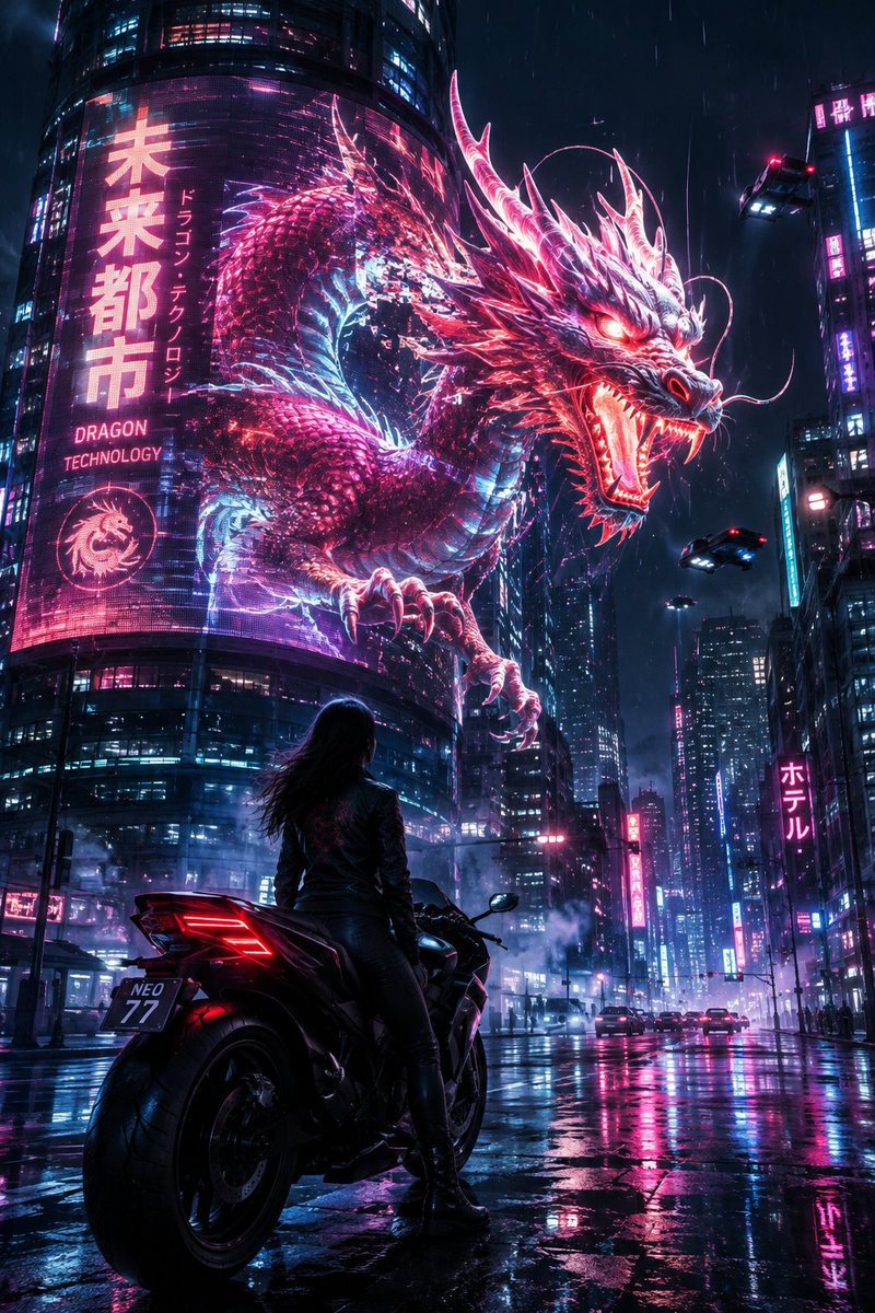 Cyberpunk Neon Dragon Awakening preview image