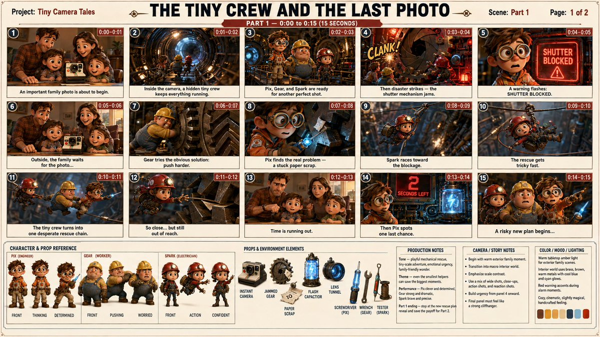 Professional 3D Animated Storyboard Sheet preview image