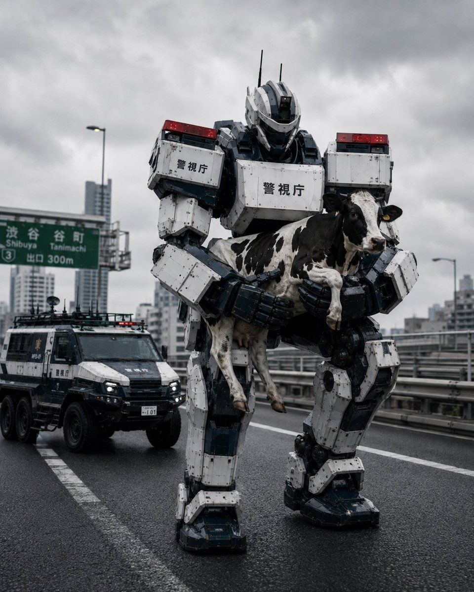 Tokyo Police Robot Rescuing Cow preview image