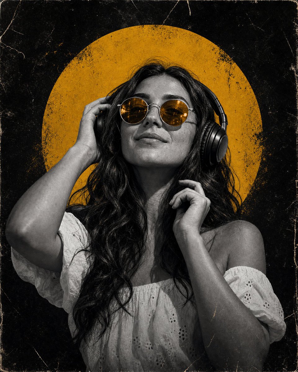 Grungy Yellow Halo Music Portrait preview image