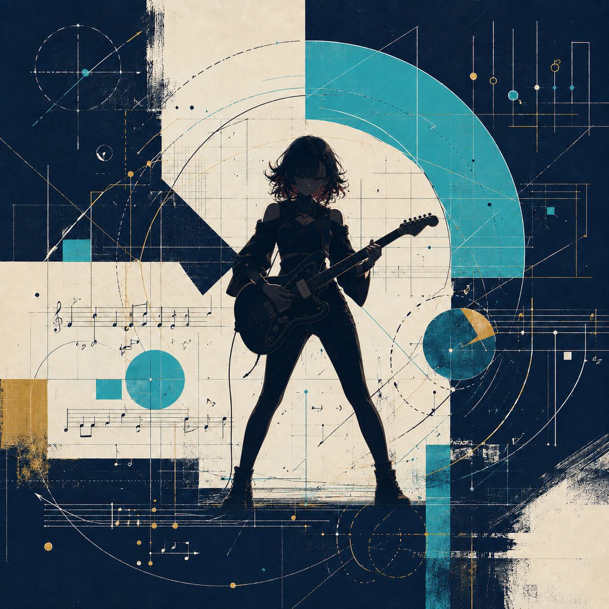 Abstract Geometric Guitarist Album Art preview image