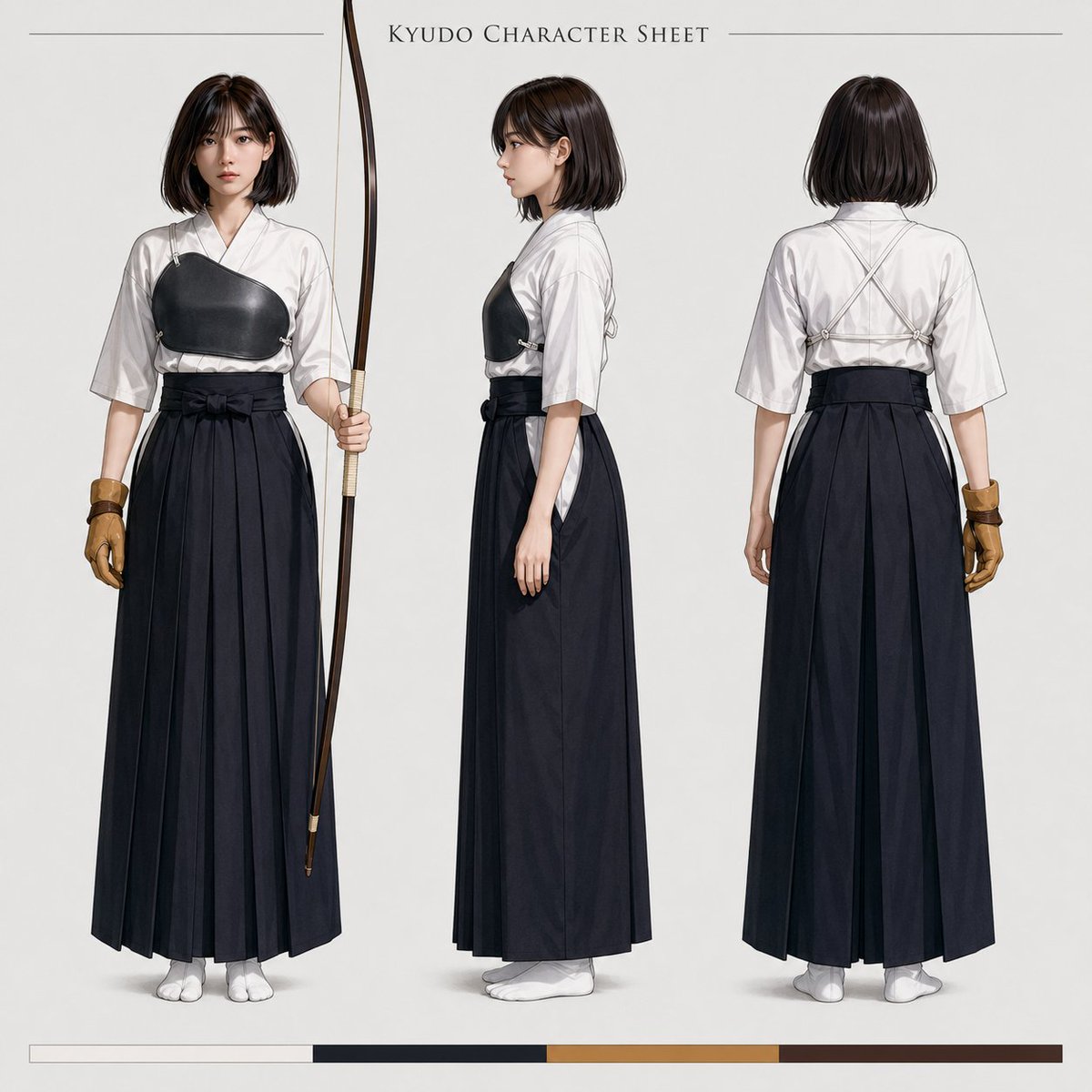 Kyudo Anime Character Sheet and Stage Setting preview image