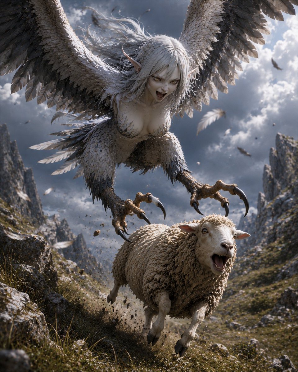 Harpy Attacking Sheep preview image