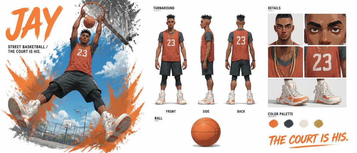 Basketball Character Bible Sheet preview image