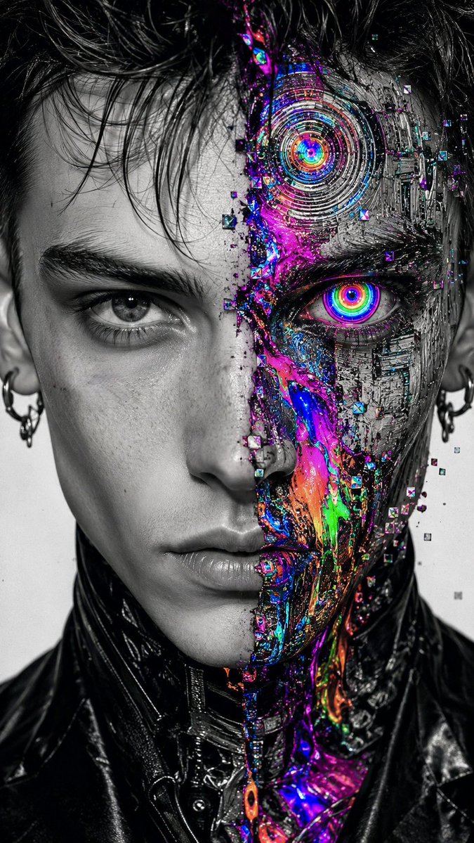 Glitch Aesthetic Surreal Portrait preview image