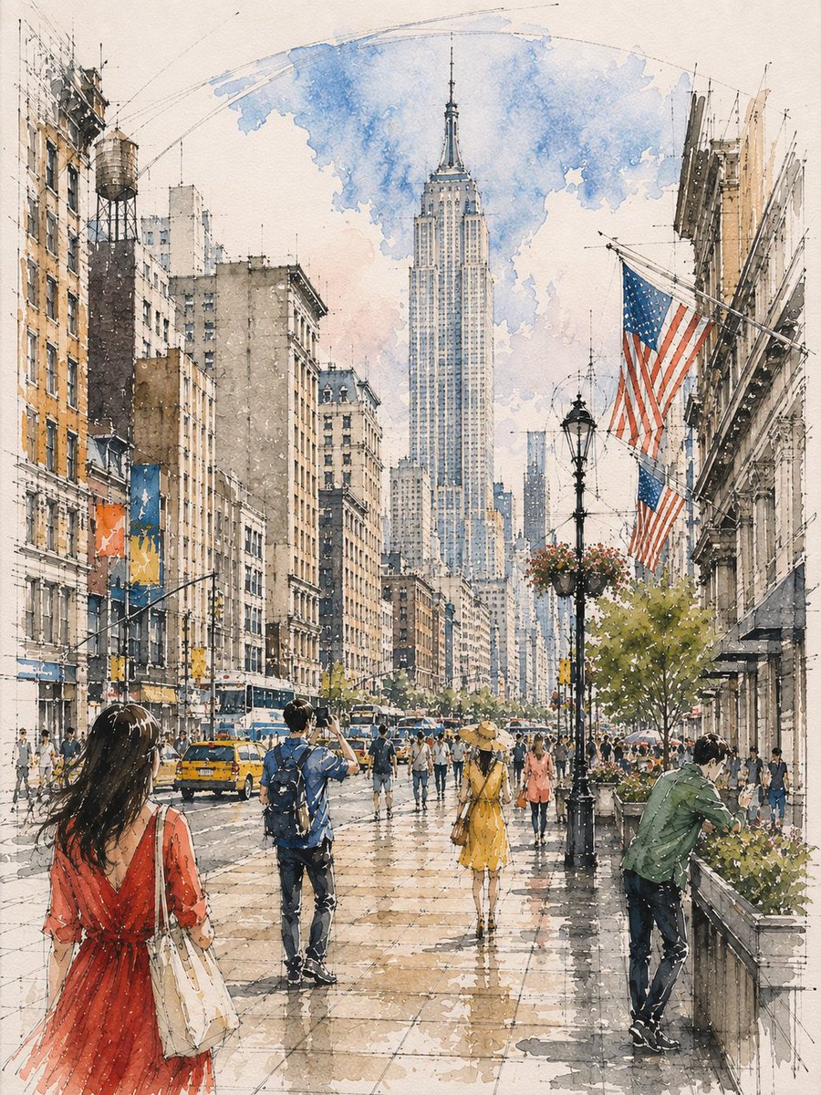 Architectural Watercolor Sketch preview image