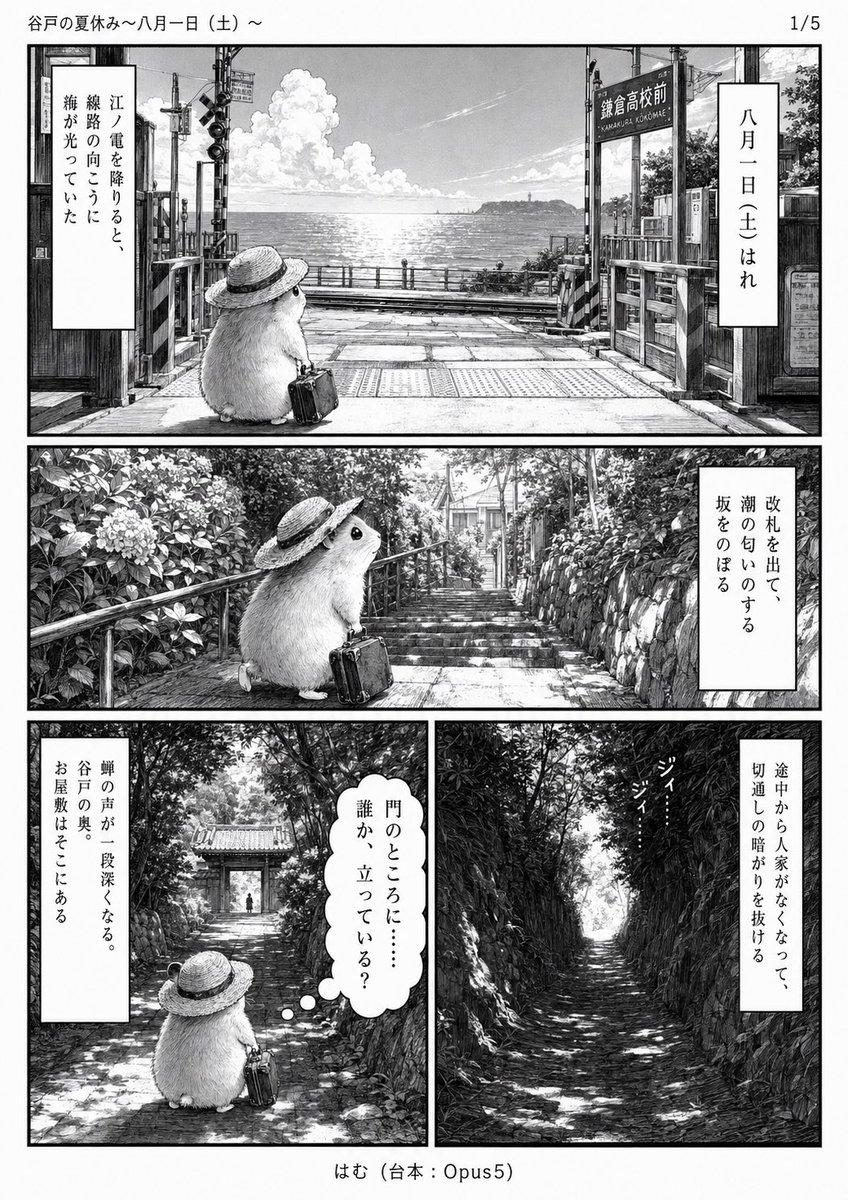 Monochrome Summer Hamster Manga Page preview image