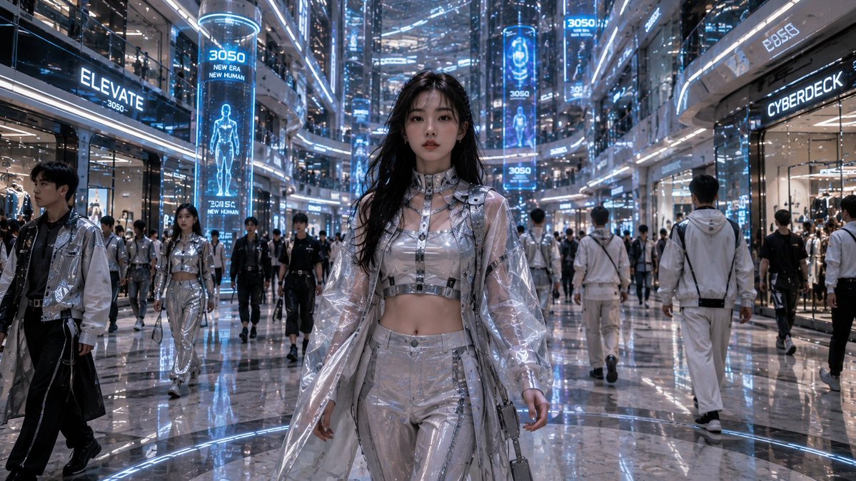 Futuristic Mall Fashion Scene preview image