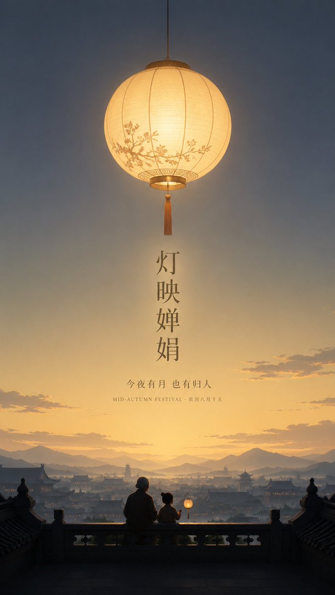Serene Mid-Autumn Lantern Poster preview image