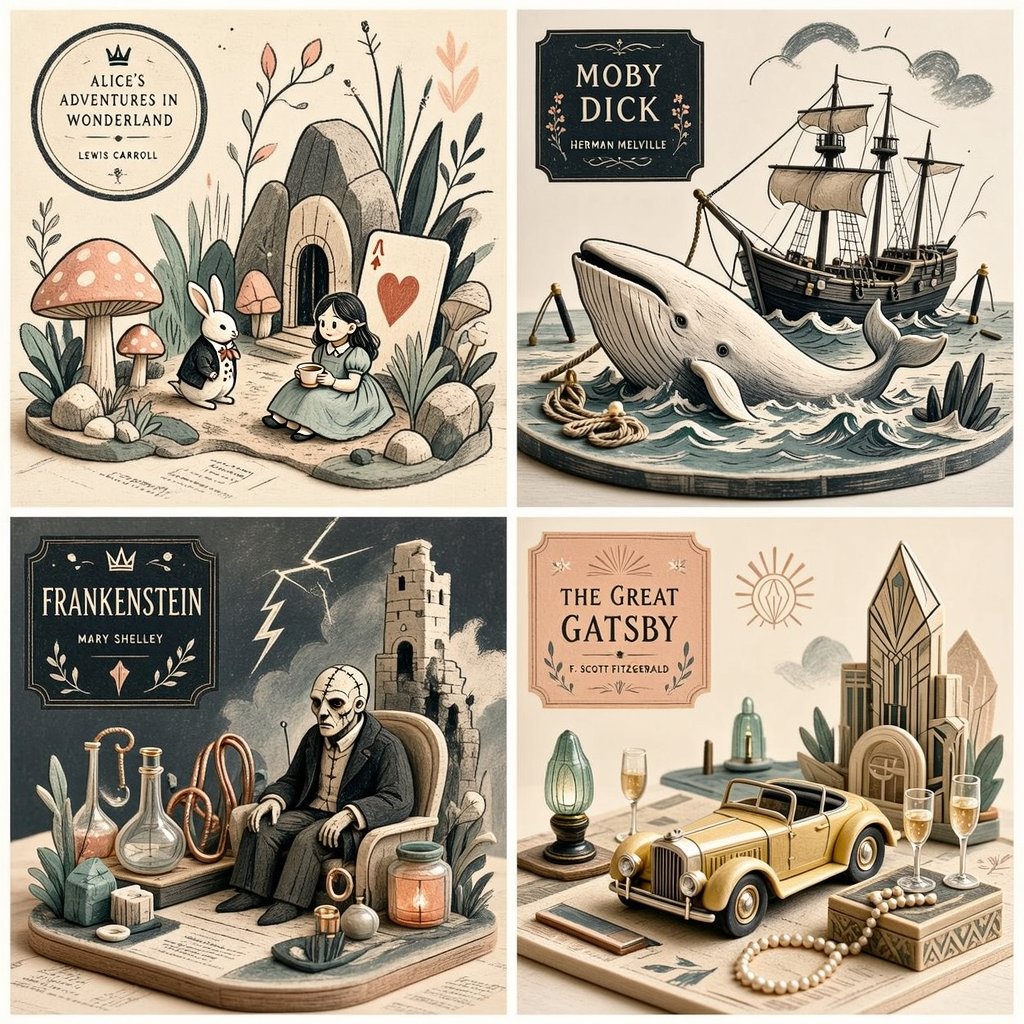 Stylized Editorial Illustration Grid preview image