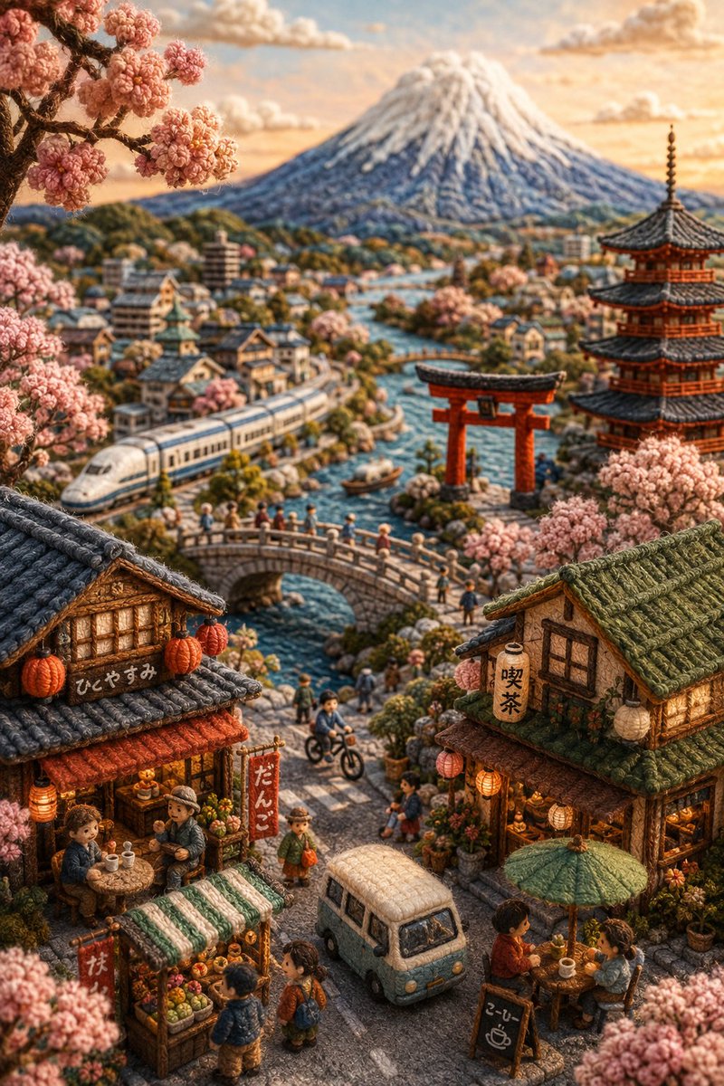 Handmade Miniature Diorama of Japan preview image