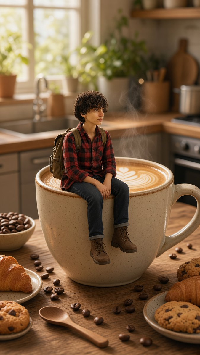 Miniature Man on Giant Latte Mug preview image