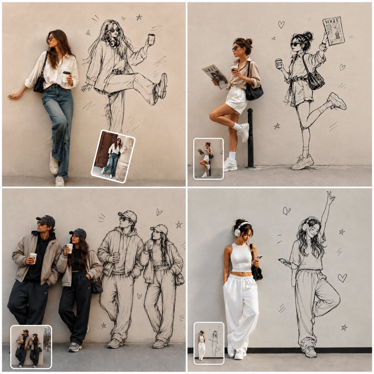 Street Fashion Wall Sketch Collage preview image