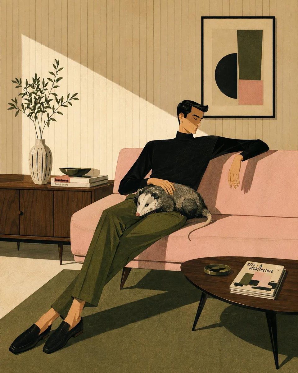 Mid-Century Modern Lifestyle Illustration preview image