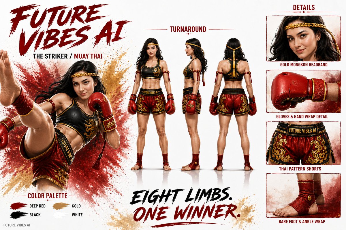 Cinematic AI Character Bible Sheet preview image