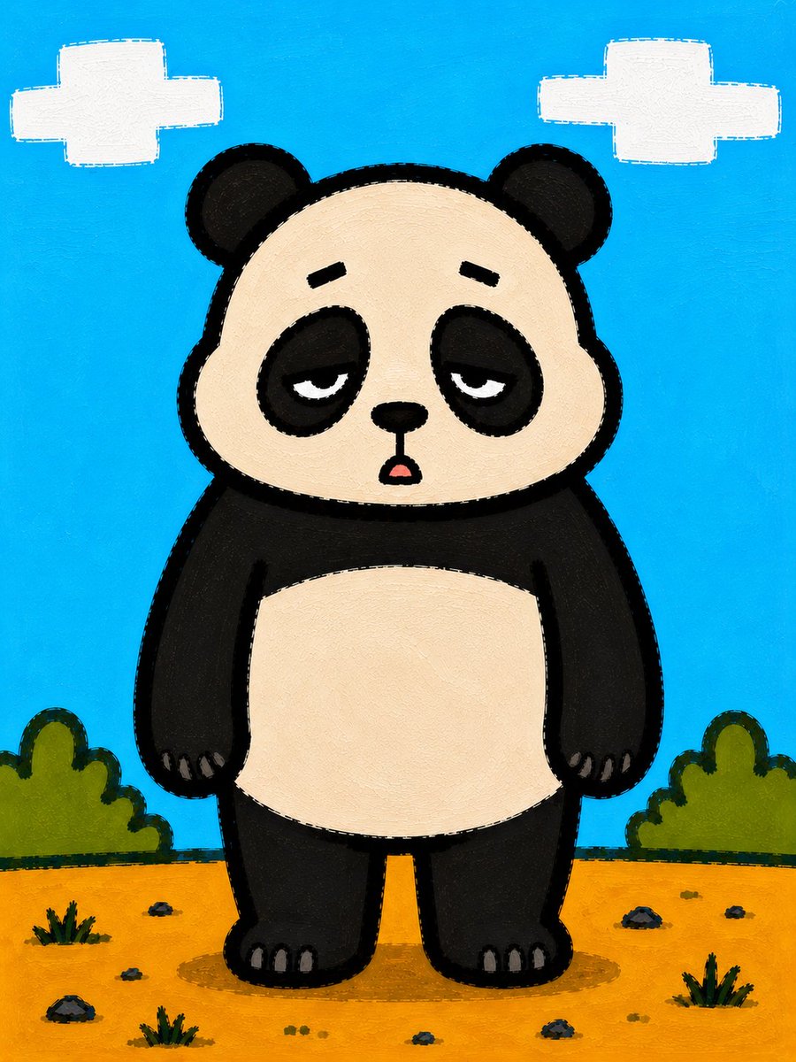 Sleepy Cartoon Panda Illustration preview image