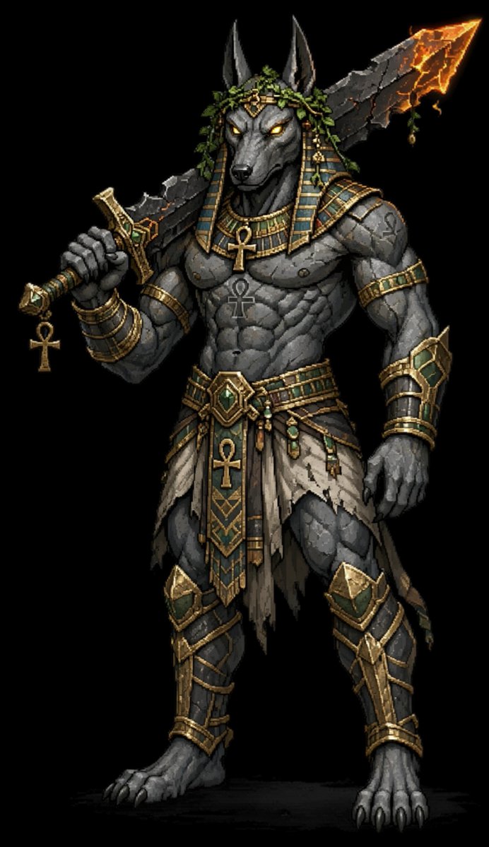 Anubis Dark Fantasy Pixel Warrior preview image