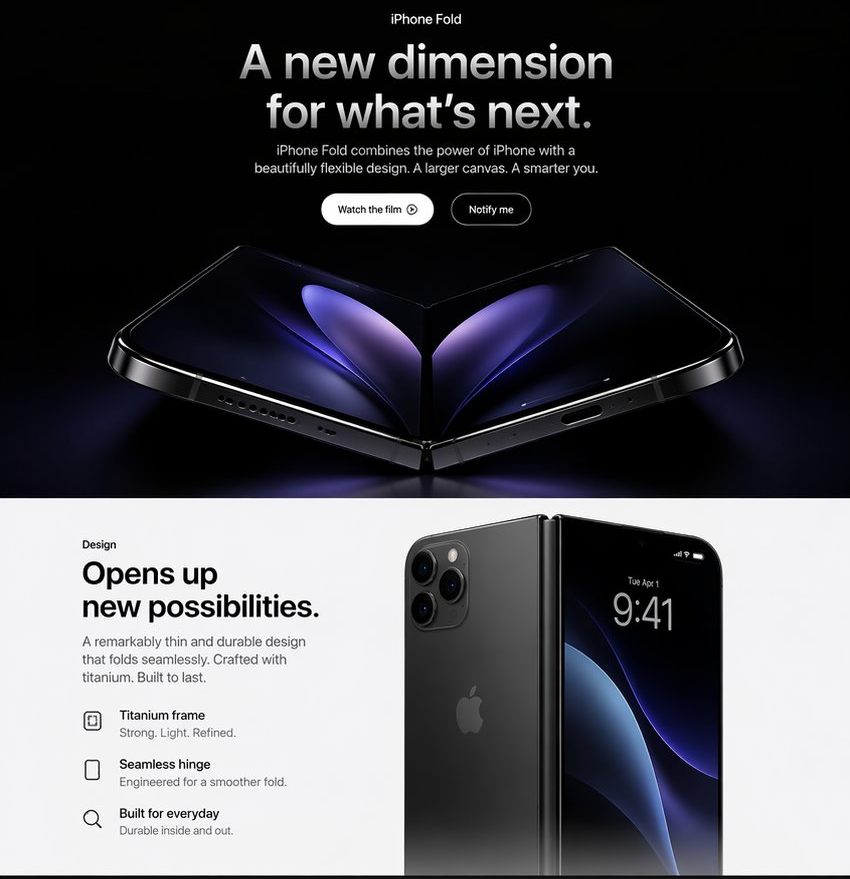 Apple-Style iPhone Fold Landing Page preview image