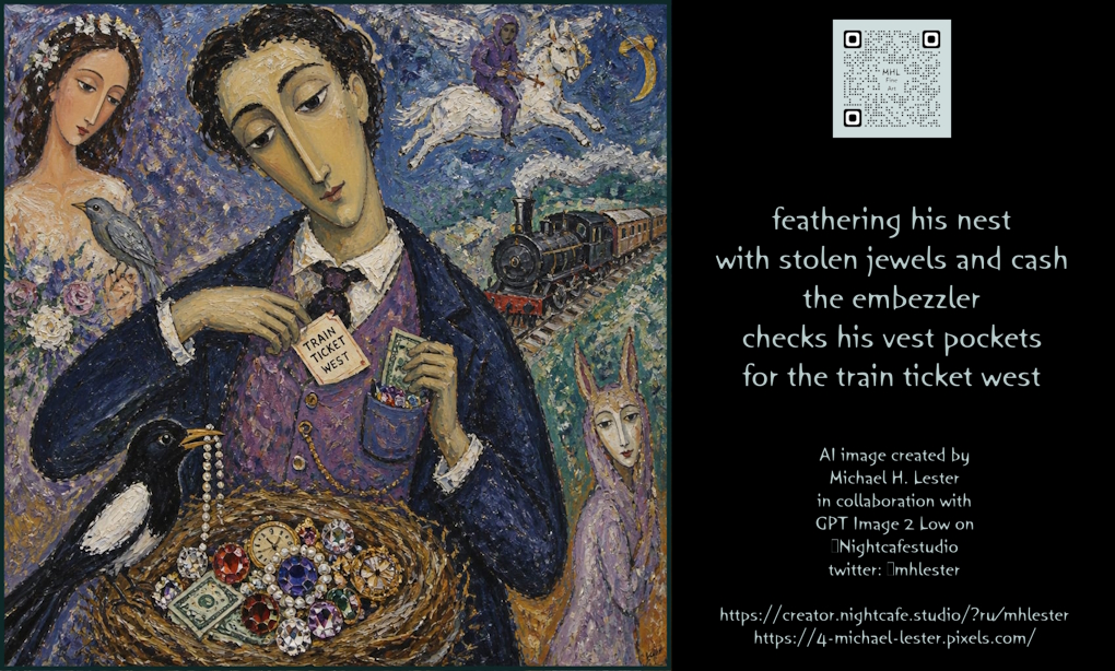 Embezzler Train Ticket Poetry Poster preview image