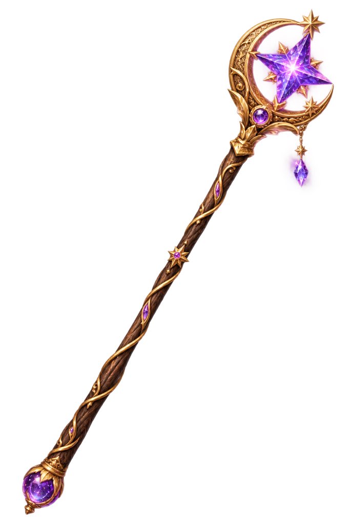 Celestial Purple Crystal Wizard Staff preview image