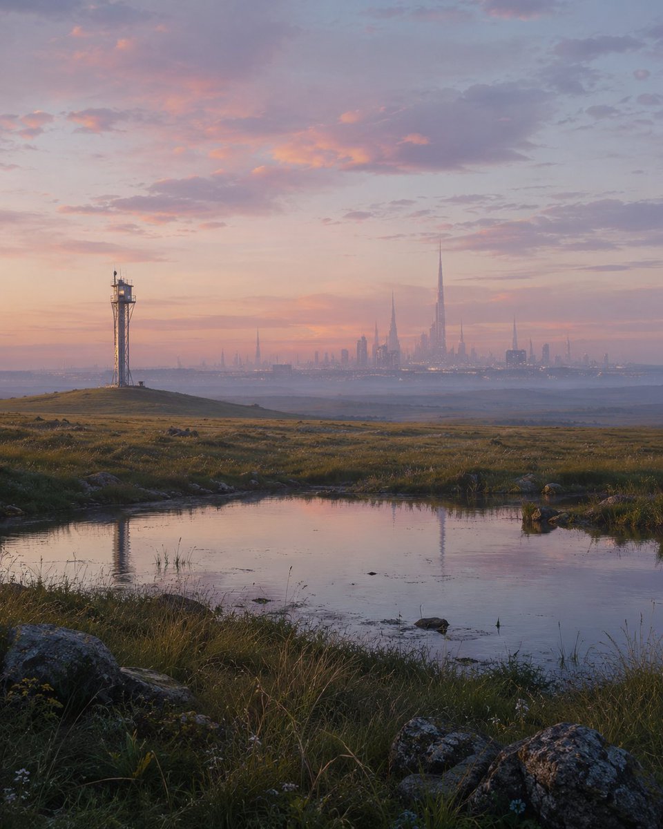 Pre-Dawn Futuristic Meadow preview image