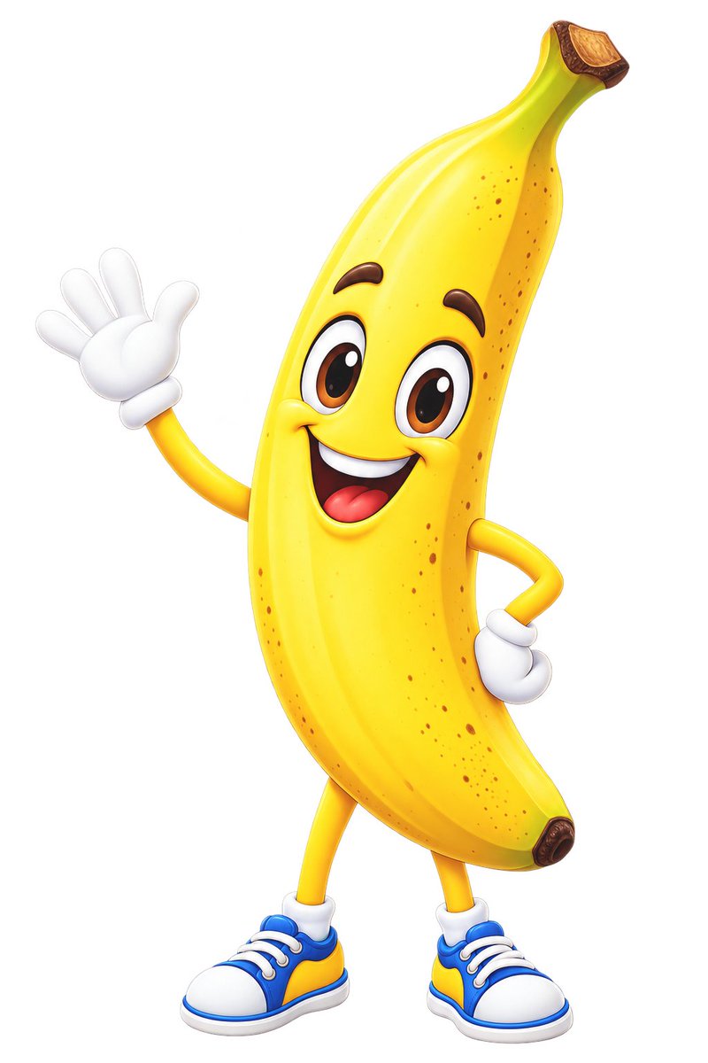 Waving Banana Mascot preview image