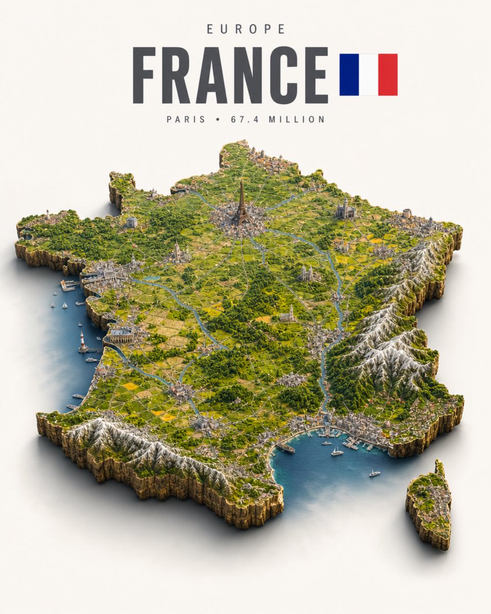 Isometric France Diorama Poster preview image