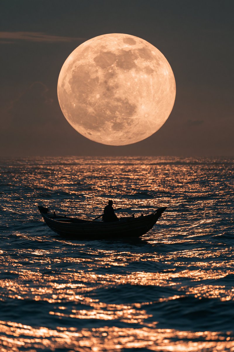 Moonlit Rowboat Seascape preview image