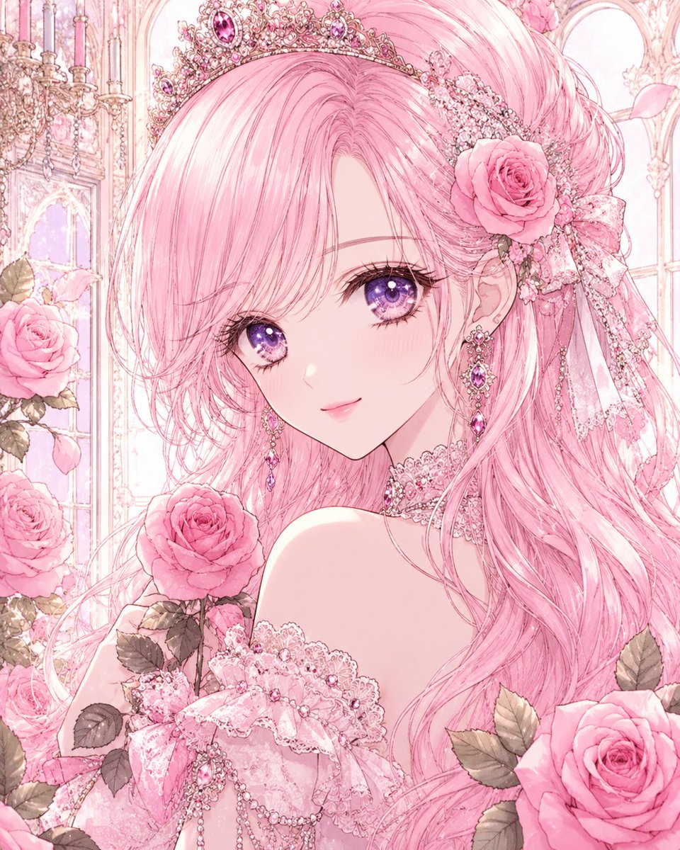 Pastel Pink Rose Princess Portrait preview image