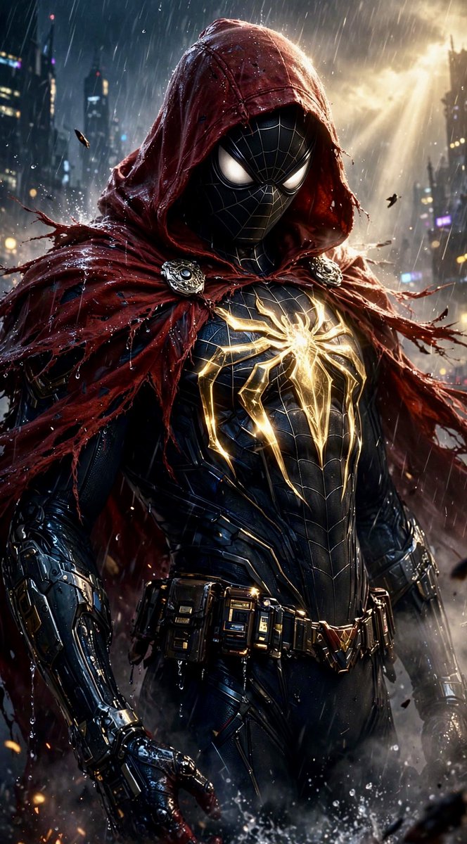 Dark Hooded Spider-Man Portrait preview image