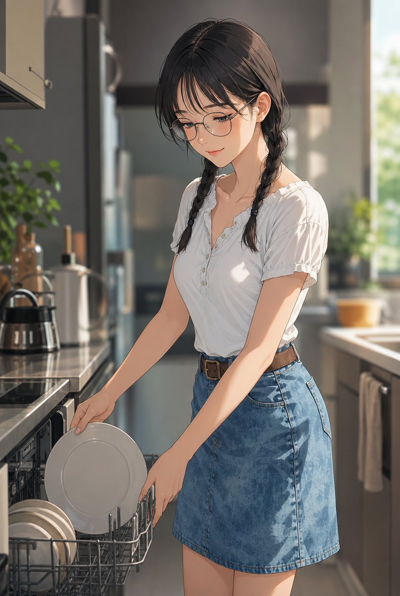 Anime Woman Loading Dishwasher preview image