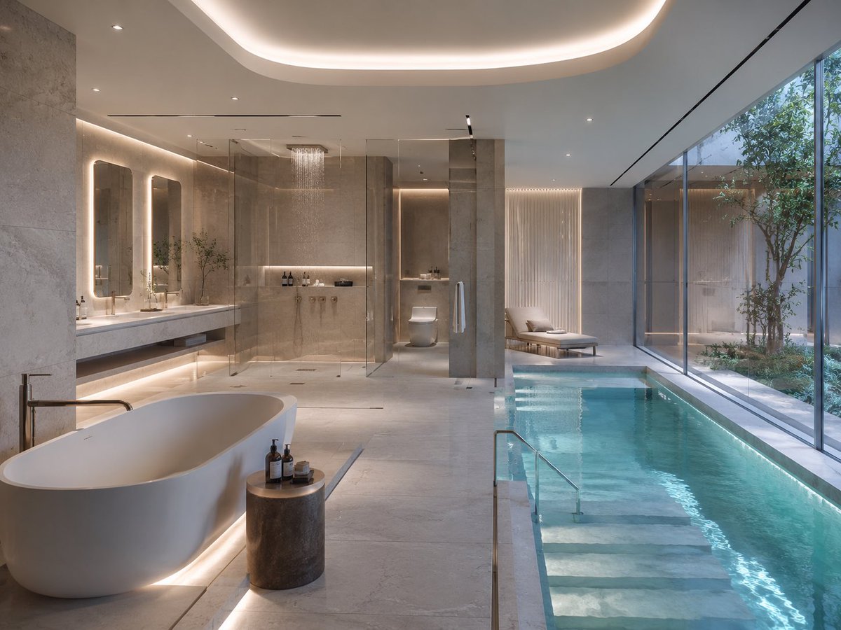 Luxury Spa Bathroom with Indoor Pool preview image