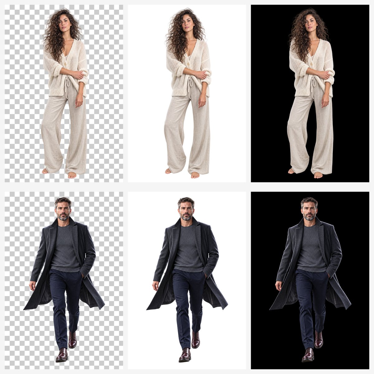 Transparent Background Comparison Grid preview image