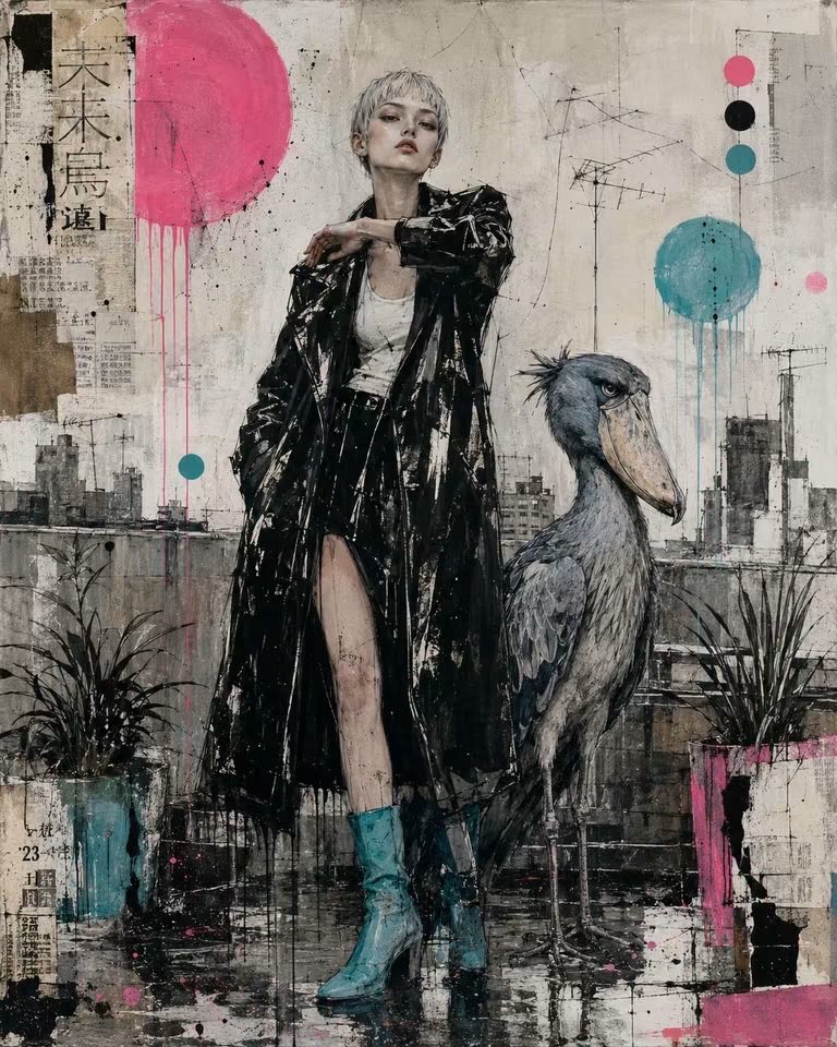 Contemporary Mixed-Media Urban Painting preview image
