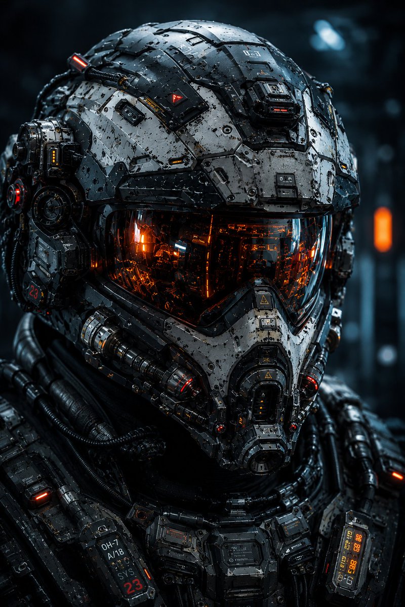 Futuristic Tactical Cybernetic Soldier Close-up preview image
