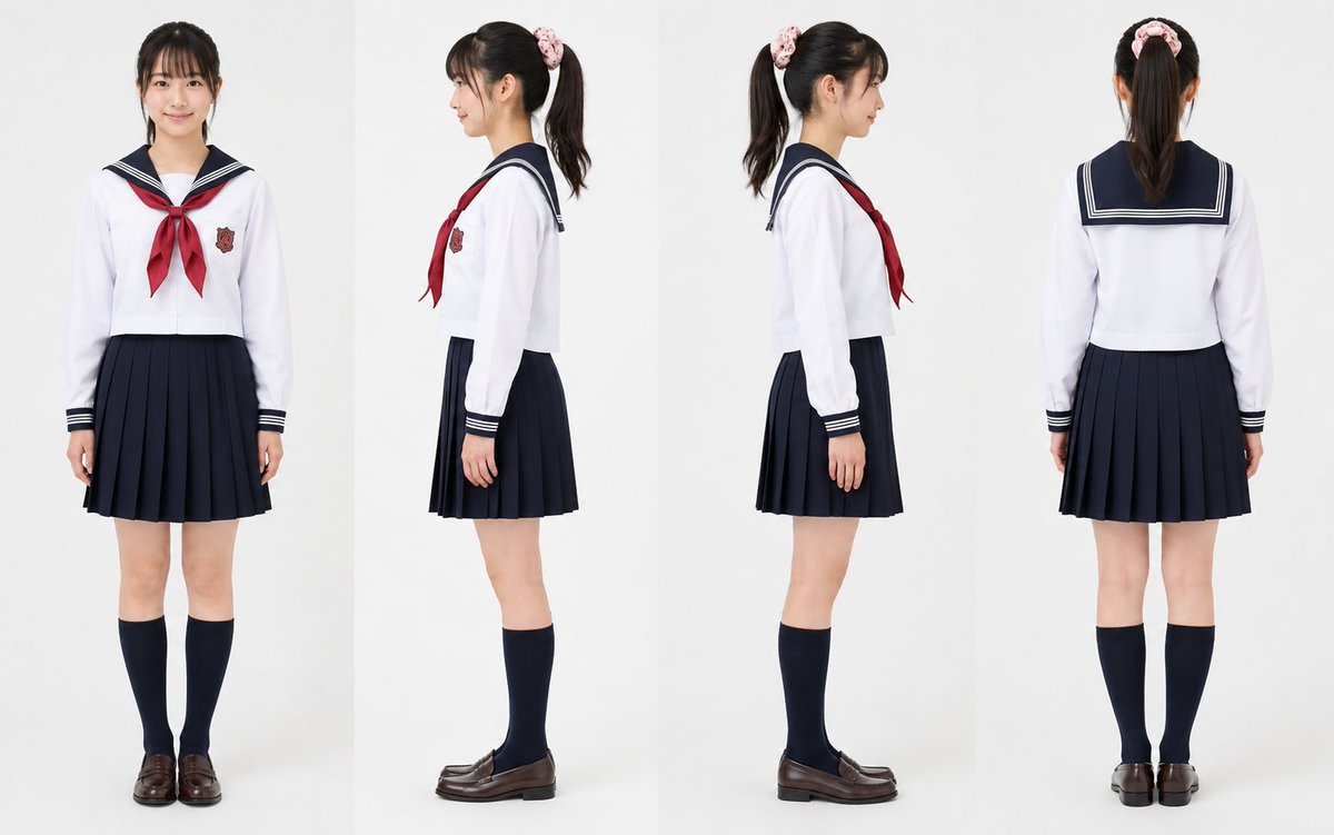 Japanese Schoolgirl Uniform Reference Sheet preview image