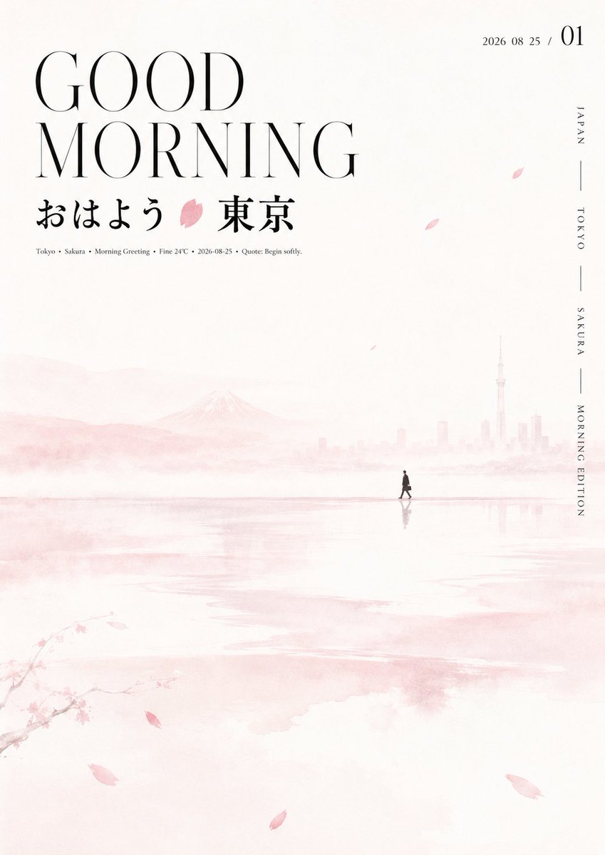 Minimalist Oriental Morning Greeting Visual preview image