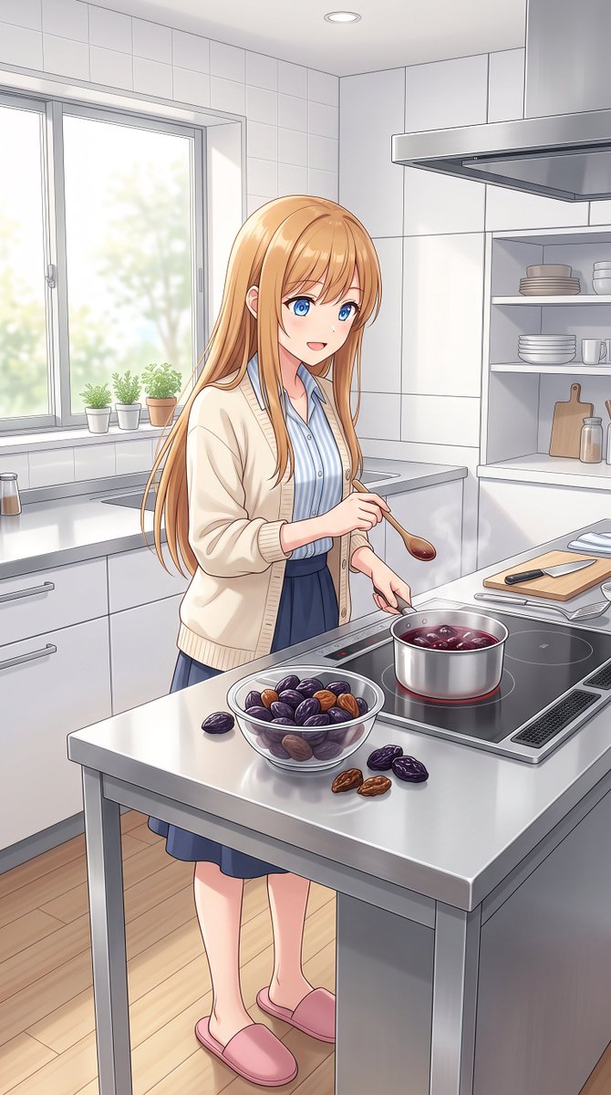 Anime Girl Cooking Prunes preview image