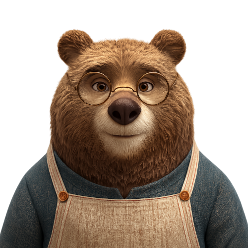 Transparent Bear Character Cutout preview image
